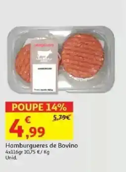 Auchan Hamburgueres de Bovino promoção