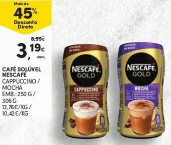 Continente Café Solúvel Nescafé 250g/306g promoção