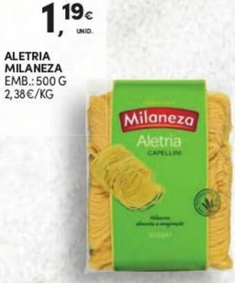Continente Aletria Milaneza 500g promoção