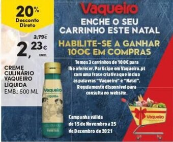 Continente Creme Culinário Vaqueiro Líquida 500ml promoção