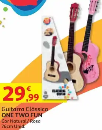 Guitarra Clássica One Two Fun Cor Natural/Rosa 76cm