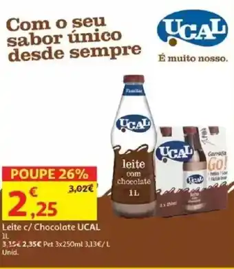 Auchan Leite c/ Chocolate UCAL promoção