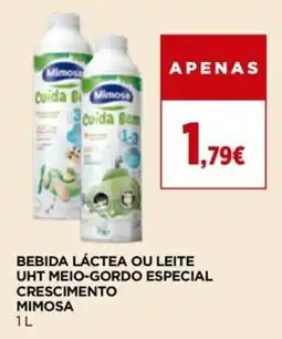 Bebida láctea ou leite uht meio-gordo especial crescimento mimosa