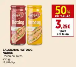 Salsichas hotdog nobre
