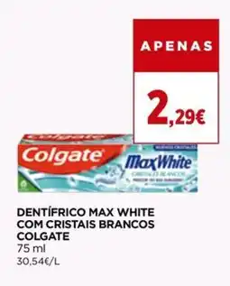 Dentifrico max white com cristais brancos colgate