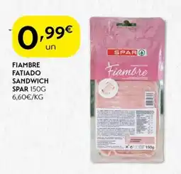 Spar Fiambre fatiado sandwich spar promoção