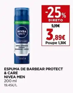 Supercor Espuma de barbear protect & care nivea men promoção