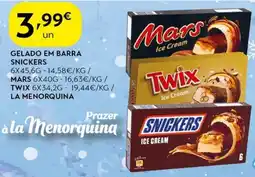 Spar Gelado em barra snickers promoção