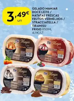 Spar Gelado manjar doce leite / natatas frescas frutos vermelhos / stracciatella / tiramisu frigo promoção