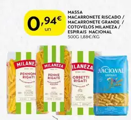 Massa macarronete riscado / macarronete grande / cotovelos milaneza / espirais nacional