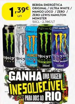 Spar Bebida energética original / ultra white / mango loco / zero / zero lewis hamilton monster promoção