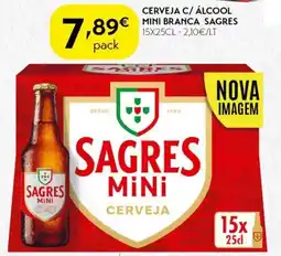 Spar Cerveja c/ álcool mini branca sagres promoção