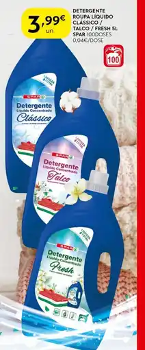 Detergente roupa líquido clássico / talco / fresh spar