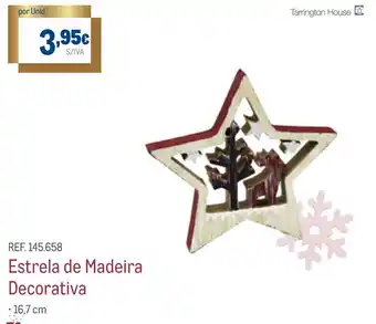 Estrela de Madeira Decorativa 16,7cm