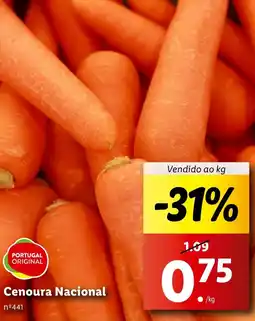 Lidl Cenoura Nacional promoção