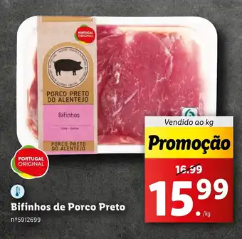 Lidl Bifinhos de Porco Preto promoção