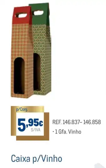 Makro Caixa p/ Vinho 1 Gfa promoção