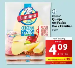 Lidl Limiano Queijo em Fatias Pack Familiar promoção