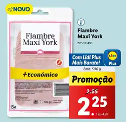 Lidl Fiambre Maxi York promoção
