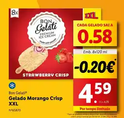 Lidl Bon Gelati Gelado Morango Crisp XXL promoção