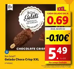 Lidl Bon Gelati Gelado Choco Crisp XXL promoção