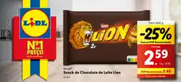 Lidl Nestlé Snack de Chocolate de Leite Lion promoção