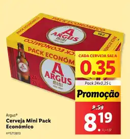 Lidl Argus Cerveja Mini Pack Económico promoção