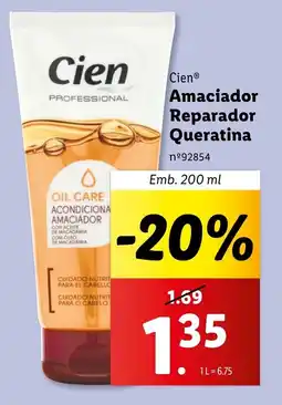 Lidl Cien Amaciador Reparador Queratina promoção