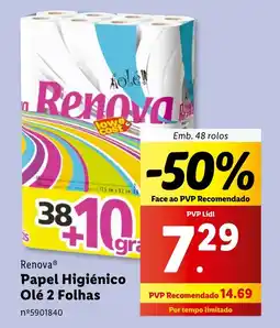 Lidl Renova Papel Higiénico Olé 2 Folhas promoção