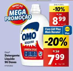 Lidl Omo Detergente Líquido 96 Doses promoção