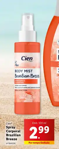Lidl Cien Spray Corporal Brazilian Breeze promoção