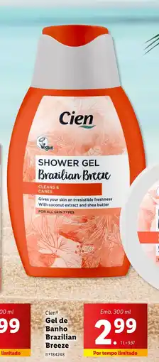 Lidl Cien Gel de Banho Brazilian Breeze promoção
