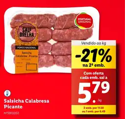 Lidl Salsicha Calabresa Picante promoção