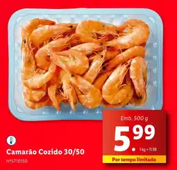 Lidl Camarão Cozido 30/50 promoção