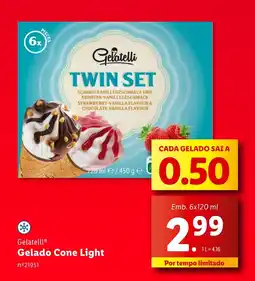 Lidl Gelatelli Gelado Cone Light promoção