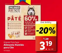 Lidl Orlando Pure Taste Alimento Húmido para Cão promoção