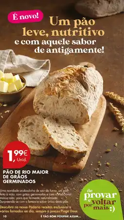 Pingo Doce Pão de rio maior de grãos germinados promoção