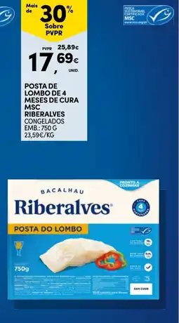 Continente Posta de lombo de 4 meses de cura msc riberalves congelados promoção