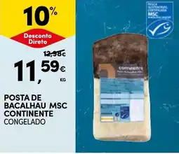 Continente Posta de bacalhau msc continente congelado promoção