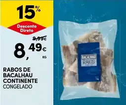 Continente Rabos de bacalhau continente congelado promoção