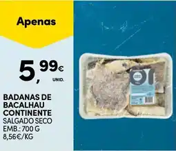 Continente Badanas de bacalhau continente salgado seco promoção