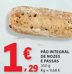E.Leclerc Pão integral de nozes e passas promoção