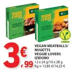 E.Leclerc Izidoro - vegan meatballs/ nugetts veggie lovers promoção
