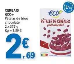 E.Leclerc €co+ - pétalas de trigo chocolate promoção