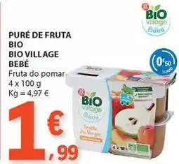 E.Leclerc Bio - pure de fruta bio bio village promoção