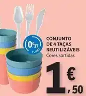 E.Leclerc Conjunto de 4 tacas reutilizaveis promoção
