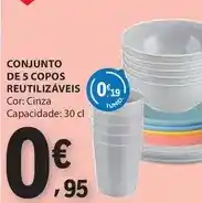 E.Leclerc Conjunto de 5 copos reutilizaveis promoção