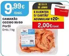 Intermarché Porsi - camarão cozido 30/50 promoção