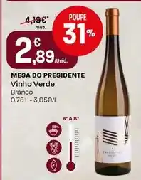 Intermarché Mesa do presidente - vinho verde promoção