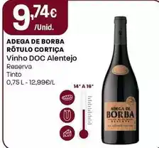 Intermarché Adega de borba rotulo cortica - vinho doc alentejo promoção